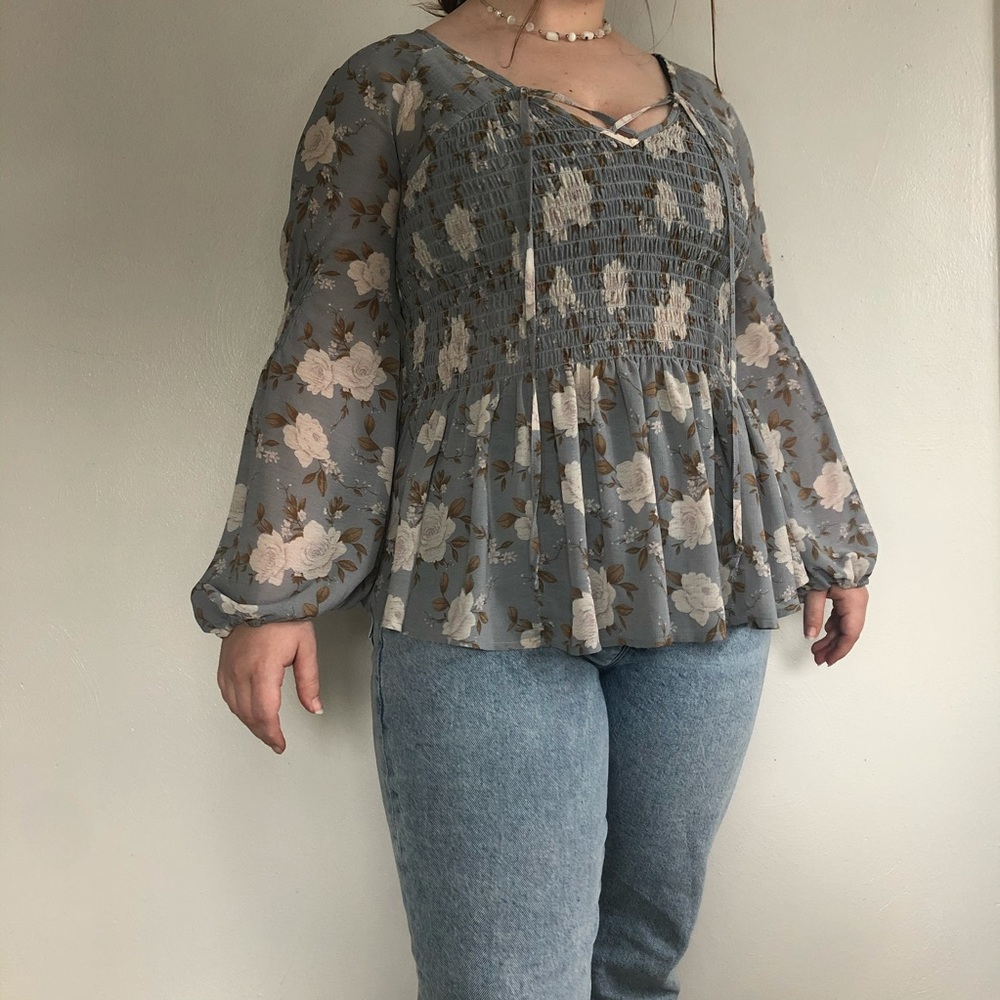 Floral American Eagle Blouse